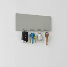Porta Chaves Cinza De Parede Organizador Decoração Para Casa 25x9 100% MDF
