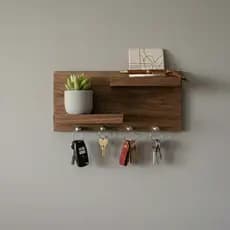 Porta Chaves Decorativo Amadeirado Moderno Para Entrada Sala