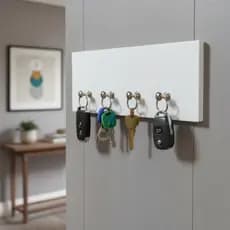 Porta Chaves Branco De Parede Organizador Decoração Para Casa 25x9 100% MDF