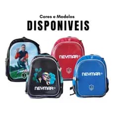 Mochila Neymar Jr Estampada Estrela Do Futebol Escolar Passeio Sport Esportes Infantil Criança Bolsa Grande Acessórios