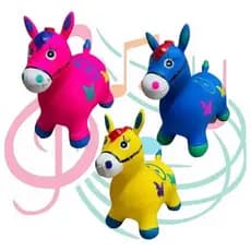 Cavalinho De Borracha Upa Upa Pulapula Brinquedo Musical