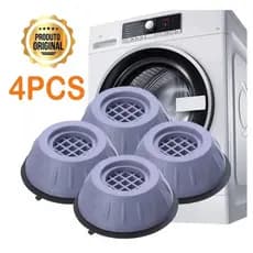 Kit 4 Suporte Pé Máquina Lavar Regulador Calço Anti Vibração Universal