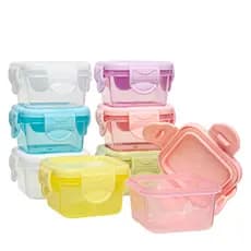 Kit Mini Potes para Congelar Papinha c/ Tampa Hermética Porta Leita em pó Frutas para Bebe adultos