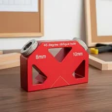 Guia De Broca De Ângulo De 45 Graus , Tamanho Dois Em Um , 8mm E 10mm , Liga De Alumínio Portátil Para Carpinteiros
