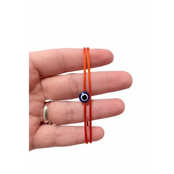 Pulseira Fio Cetim Vermelho com Olho Grego – Proteção Contra Mau Olhado