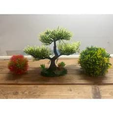 kit decoração com 3 unidades plantas artificias