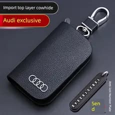 Adequado para Audi a4l chave capa a5/a6l/q3/q5l/q7 carro a8 saco de couro genuíno a3l fivela q2l escudo a7l fêmea