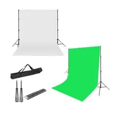 Kit Suporte + Fundo Infinito 3x2m Verde Branco Chroma Key