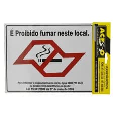 Placa de Sinalização "É Proibido Fumar Neste Local" 20x25cm