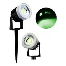 Espeto Led 15w Verde Luminaria Jardim Prova Dágua Bivolt