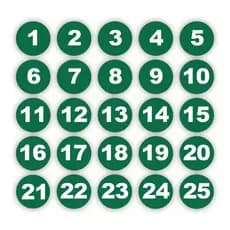 Adesivos Numerados 1 A 500 Redondo Verde Escuro 1,5cm