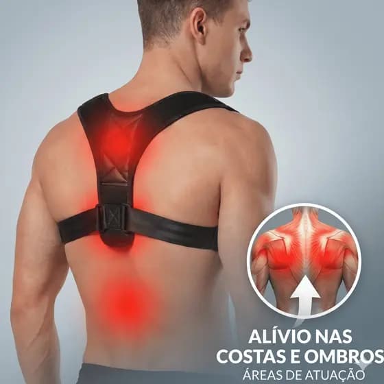 LIGHT Suporte Corretor De Postura Ajustável Unissex Alívio Rápido De Dores Nas Costas Ombros Lombar