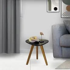 Mesinha de Canto Decorativa Pe Palito Retro Tampo Orgânico Casa