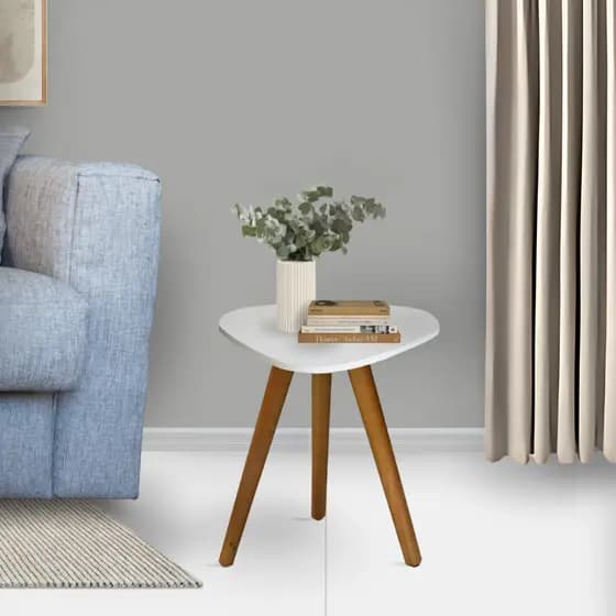 Mesinha Lateral Pé Palito Sala Retro Decorativa Tampo Orgânico
