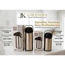 Garrafa Térmica café ou chá 1L E 1,9 e 2,5 LITROS -  Com Bomba De Pressão- Quente E Frio Aço Inox - PROMOÇÃO