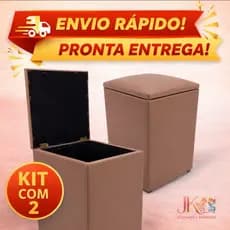KIT 2 PUFF BAU QUADRADOS ORGANIZADORES PARA SALAS E QUARTOS ENVIO RAPIDO