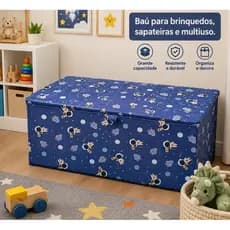 Baú Puff Grande 90cm Infantil e adulto Multifuncional organizador para quartos e salas