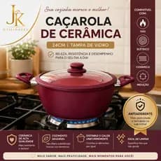 KIT Panelas Caçarola ou Cabo Antiaderente Cerâmica Indução 22cm ou 24cm - CORES PRETA OU BEGE- ENVIO RAPIDO