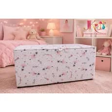 Puff Baú Grande 90cm Infantil Guarda Brinquedos Bailarina - Promoção