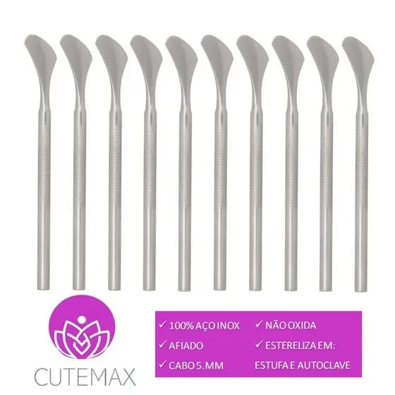 Kit Espátula Bisturi Aço Inox Ref. 222 Para Calosidade Plantar Profissional