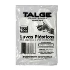 Luva Descartável Plástica Com 1000 Unidades Talge