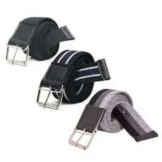 cinto barato masculino largo kit com 3 peças lona costurado