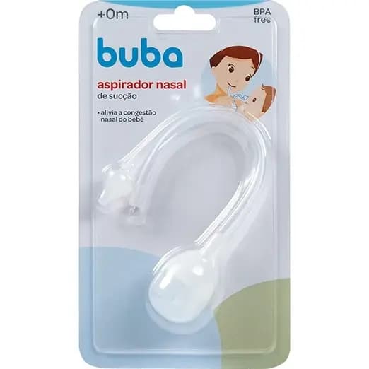 Aspirador Nasal de Sucção Buba Infantil Bebê Higiene Nariz Manual Silicone Seguro Conforto Premium