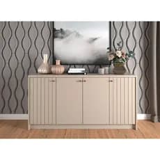 Buffet Balcão Lia 4 Portas Aparador de Sala Estar Prateleiras 100% em MDF