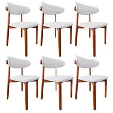 Conjunto Cadeiras de Madeira Para Sala de Jantar Linho