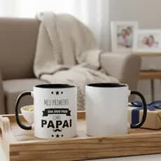 Caneca Dia dos Pais Primeiro Dia como Papai Presente  Pai Pronta Entrega