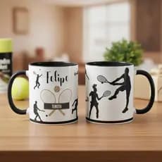 Caneca Esporte Tênis Presente Personalizada Com Nome