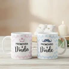 Kit Padrinhos Batismo 2 Canecas Personalizadas Presente Batizado