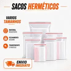 Saco Zip Hermético Abre e Fecha Transparente Saquinho Plástico Para Freezer Geladeira C/ Unidades
