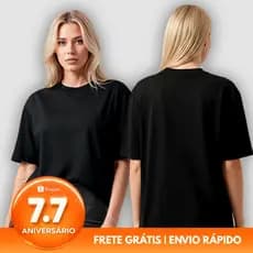 Camiseta Oversized Feminina Algodão Transpirável Confortável Academia Dia a Dia