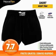 Short Muay Thai Classic Premium Unissex Para Treino MMA Boxe Kickboxing