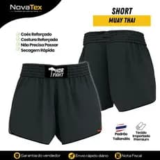 Short Muay Thai Cinza Escuro Liso Unissex Alta Qualidade Confortável para Treino e Luta