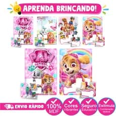 Kit 4 Quebra cabeça Infantil MENINAS Tema Patrulha Canina - Pedagogico Ludico Educativo