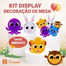 Display MDF de mesa - Bolofofo 4 pças 15 CM Decoração Festa Aniversario