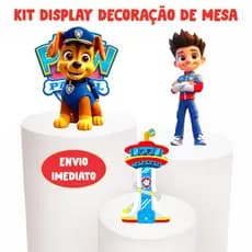 Kit de Display de 20 cm Totens para Decoração de Festa Patrulha Canina em MDF Cortado a Laser