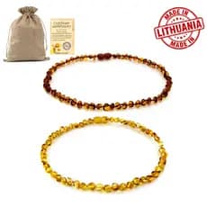 Colar de Âmbar de 0 a 3 anos - Original Com Certificado 33cm