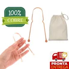 Limpador Raspador De Língua 100% Cobre Puro Ayurveda - Modelo Premium