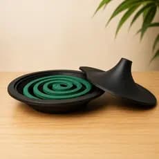 Queimador de Espiral Repelente de Mosquitos Vulcão com Cinzeiro Decorativo