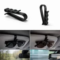Kit 2 Porta Óculos Veicular para Quebra-Sol Suporte Universal para Carro Clip Seguro e Prático