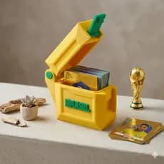 Porta Guarda Figurinhas Organizador Caixa Coleção Copa Do mundo Case Figurinha Repetidas Album Copa Futebol