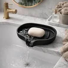 Saboneteira Inteligente com Dreno Anti Água Sabonete Sempre Seco Banheiro Luxo Porta Sabonete e Sabão moderno