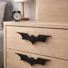 Kit com 4 Puxadores Decorativos Estilo Morcego Gaveta Porta  Móveis Batman