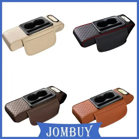 [Jombuy] Almofada Universal De Apoio De Braço Para Carro Com Slot Caixa De Tecido E Suporte Telefone Capa De Console De