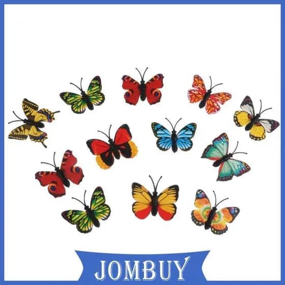 [Jombuy] 12 PCS Modelo De Animal Sortido Estatuetas De Borboleta Crianças Brinquedo De Desenvolvimento Presente 1 Conjun