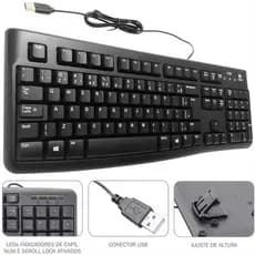 Teclado Keyboard Simples Comum Standard Pc Notebook Com Fio Usb ABNT2