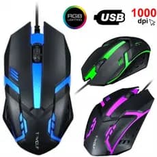 Mouse Gamer USB Com Fio LED Rgb Computador Notebook